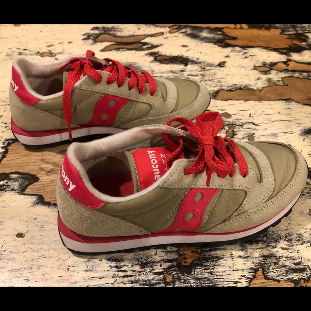 Tan and Pink Saucony’s. Size 6.